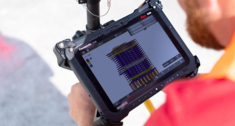 Construction site where new CC200 panel has displayed iCON site software